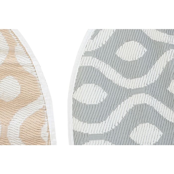 DKD Home Decor Alfombra Beige Gris 150 x 1 x 150 cm (6 Unidades) 1