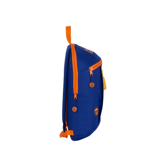 Safta Mini Mochila Valencia Basket 22x39x10cm Azul y Naranja 3