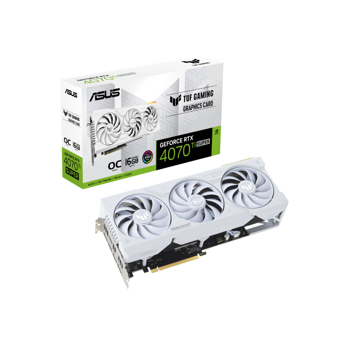 ASUS TUF Gaming TUF-RTX4070TIS-O16G-WHITE-GAMING NVIDIA GeForce RTX 4070 Ti SUPER 16 GB GDDR6X 15