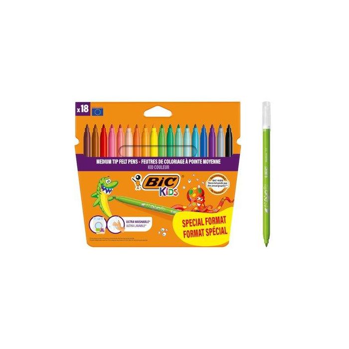 Rotulador Fibra Bic Kid Couleur Estuche De 18