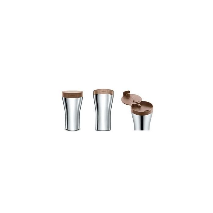 Alessi GIA24 BR CAFFA Taza de Viaje Térmica de Acero Inoxidable 18/10 1