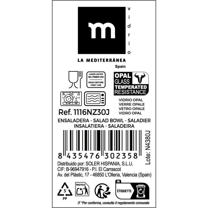 La Mediterranea Ensaladera Opal Everett 22.5 cm 3