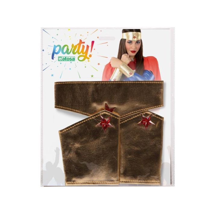 Set Tiara Brazaletes Dorados Princesa Diosa Fiesta Carnaval Teatro 2