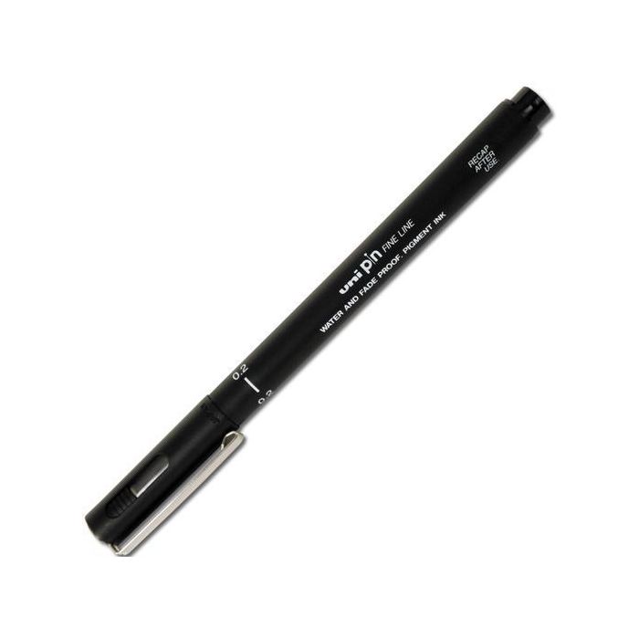 Uni-Ball Marcador Permanente Pin02-200S Negro, Punta Poliacetal 0.03-1.2mm, Caja 12 Ud Uni-Ball Marcador Permanente Pin02-200S Negro, Punta Poliacetal 0.03-1.2mm, Caja 12 Ud
