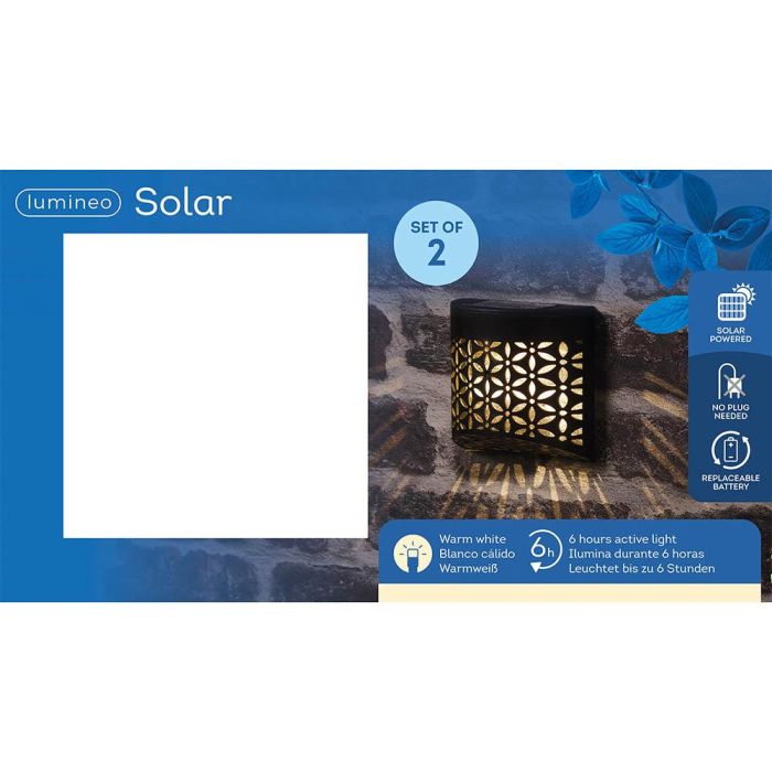 Aplique solar negro dibujo flor 3