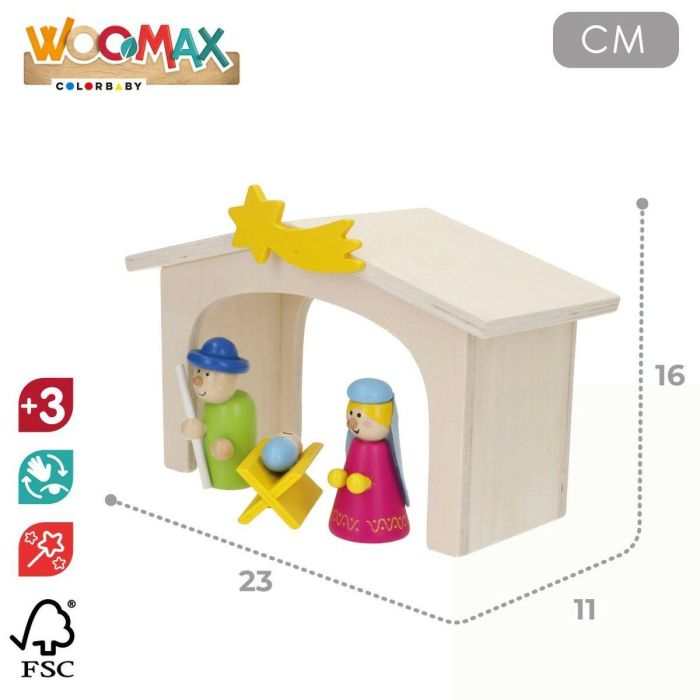 Belén de Navidad Woomax Madera plywood 23 x 16 x 11 cm (4 Unidades) 9 Belén de Navidad Woomax Madera plywood 23 x 16 x 11 cm (4 Unidades) 9