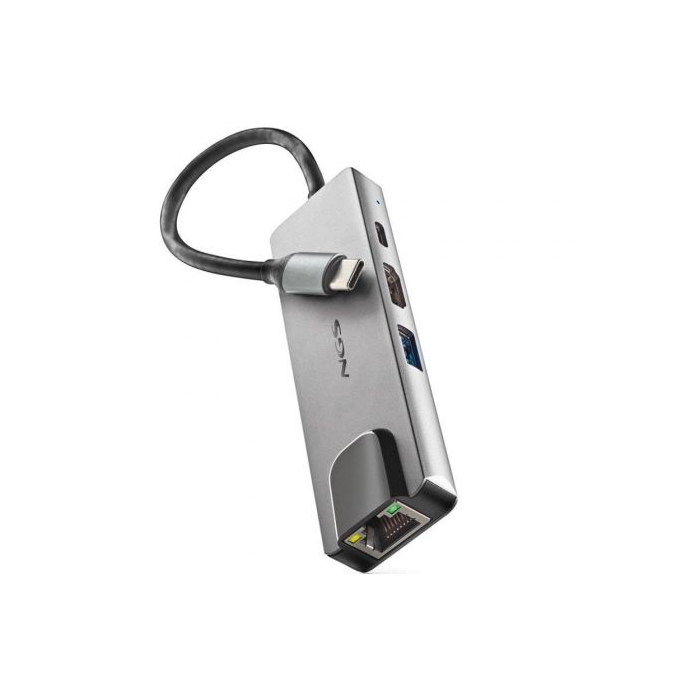 Docking USB Tipo-C NGS WonderDock Supra/ 1xUSB/ 1xUSB Tipo-C DP/ 1xHDMI/ 1xRJ45