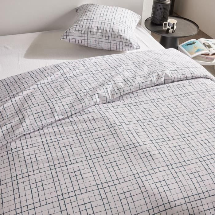 Juego de cama - TODAY Crazy - Estampado de cuadros - 2 personas - 220 x 240 cm - Blanco 1 Juego de cama - TODAY Crazy - Estampado de cuadros - 2 personas - 220 x 240 cm - Blanco 1