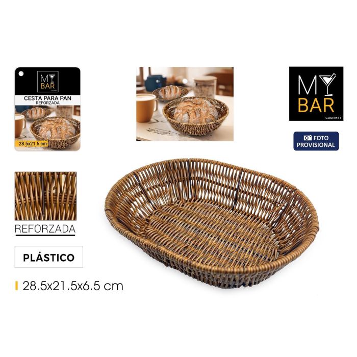 Inde Cesta Pan Oval My Bar de Polipropileno Reforzado 28.5 x 21.5 x 6.5 cm (18 Unidades) 0 Inde Cesta Pan Oval My Bar de Polipropileno Reforzado 28.5 x 21.5 x 6.5 cm (18 Unidades) 0