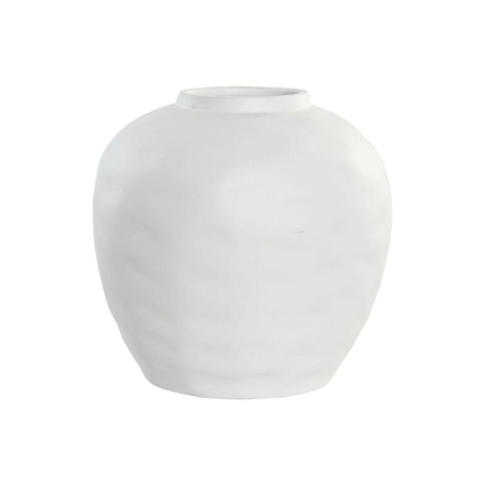Jarrón Home ESPRIT Blanco Gres Estilo artesanal 26 x 26 x 26 cm Jarrón Home ESPRIT Blanco Gres Estilo artesanal 26 x 26 x 26 cm