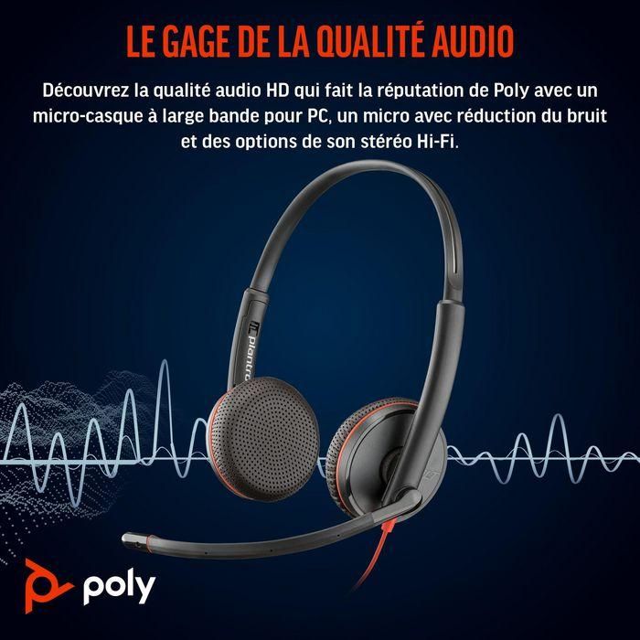 Poly Blackwire C3225 Stereo USB-C Headset (Bulk) 5 Poly Blackwire C3225 Stereo USB-C Headset (Bulk) 5