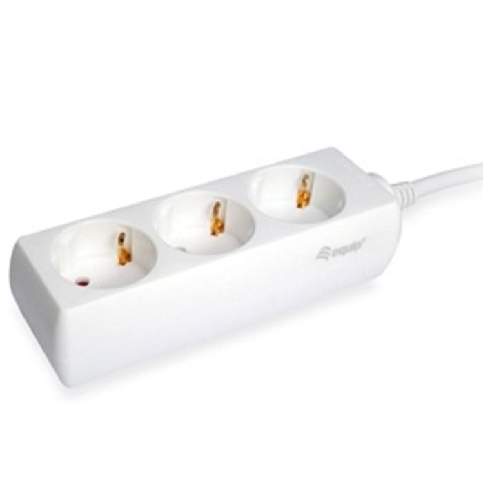 Equip Regleta de Alimentación 3 Tomas Blanco, Cable 1.5m, Interruptor, 3500W, 16A, CE 0 Equip Regleta de Alimentación 3 Tomas Blanco, Cable 1.5m, Interruptor, 3500W, 16A, CE 0