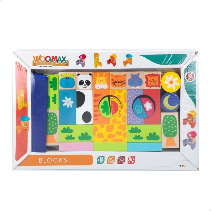 Juego de Construcción Woomax Animales 32 Piezas (6 Unidades) 1 Juego de Construcción Woomax Animales 32 Piezas (6 Unidades) 1