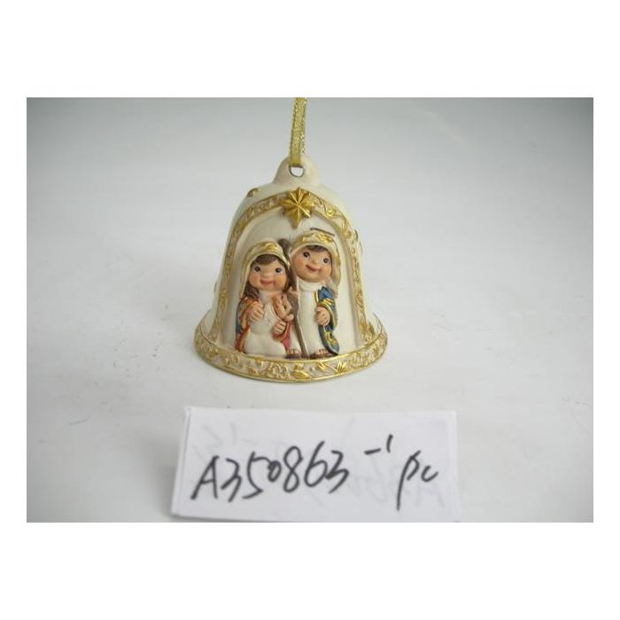 Nacimiento Navidad Tradicional DKD Home Decor Dorado Blanco 8 x 7.4 x 8 cm (12 Unidades)