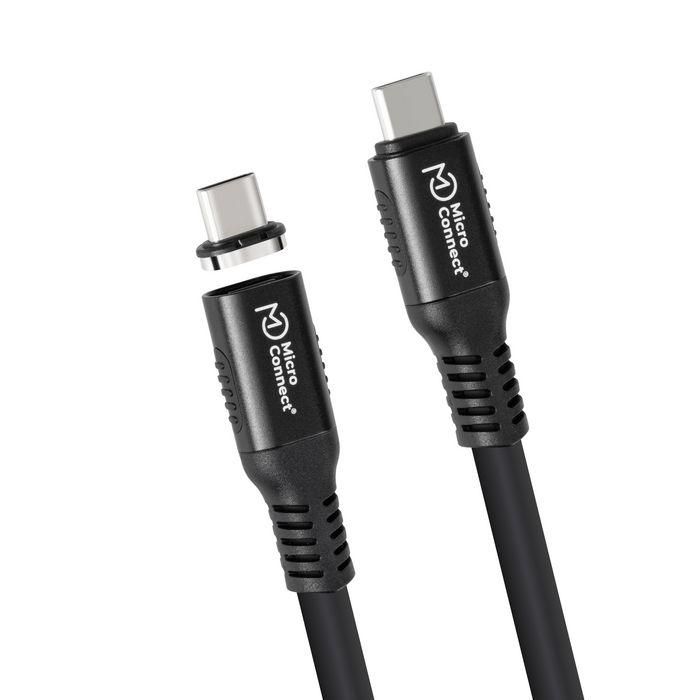 MicroConnect Premium USB4 liquid silicone magnetic cable, 40Gbps, 240W, 8K, 1m, Black MicroConnect Premium USB4 liquid silicone magnetic cable, 40Gbps, 240W, 8K, 1m, Black
