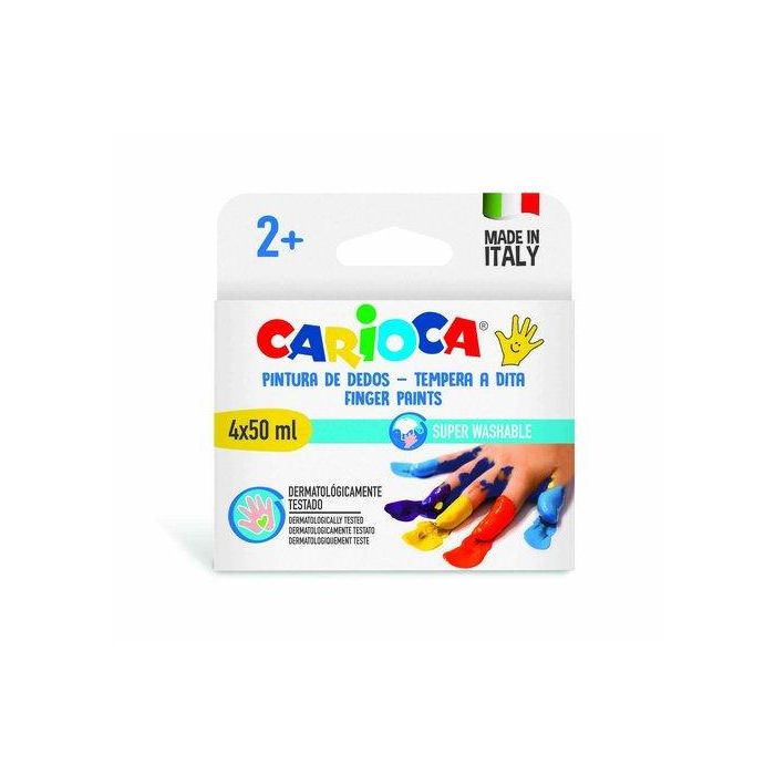 Pintura De Dedos Carioca 50 Ml Estuche De 4