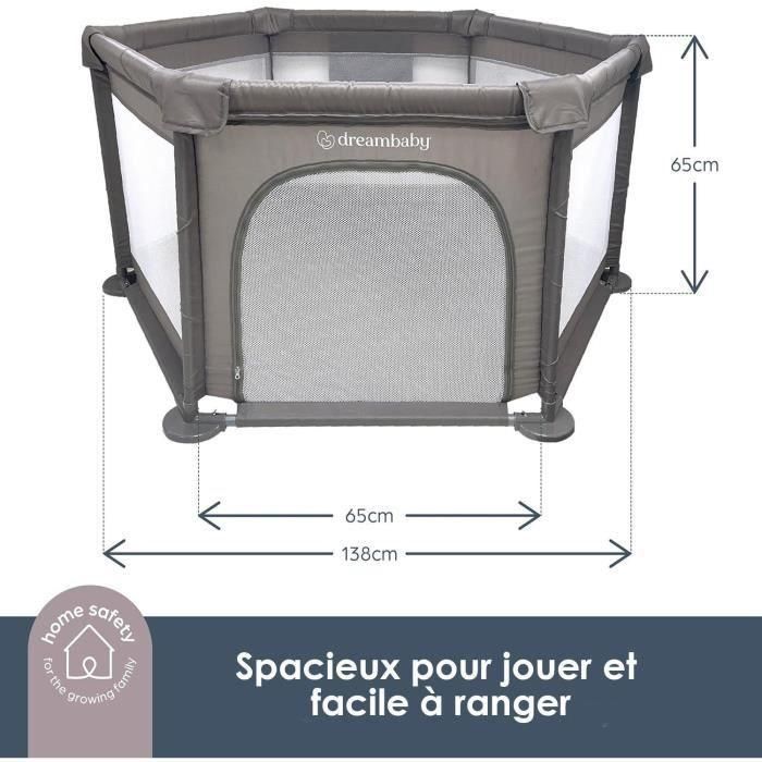 Dreambaby DRE9312742495077 Parque infantil Explore Park 6 lados con base de tela acolchada Ø 1,40 m H 70 cm Topo 1