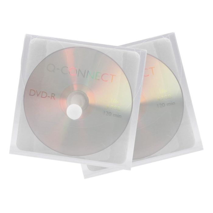 Sobre Para Cd Q-Connect Polipropileno Autoadhesivo Convelcro-Bolsa Con 5 Unidades-