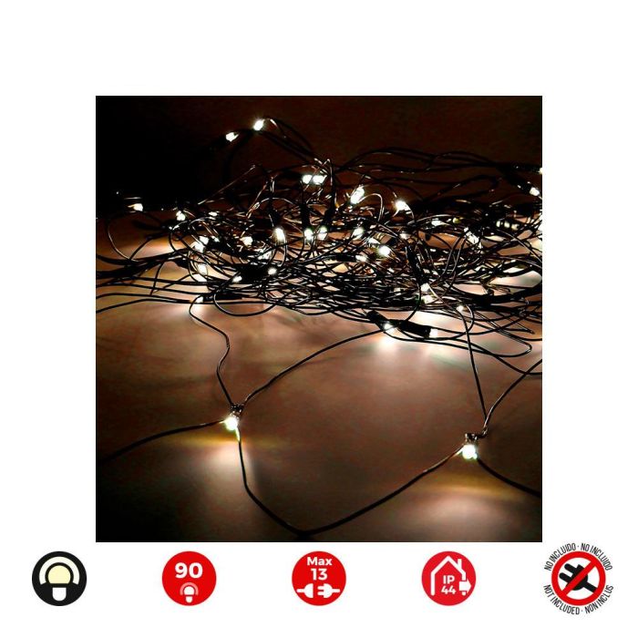 Cortina red easy-connect 2x1,5m 90 leds blanco calido 30v (interior-exterior) edm total 1,62w