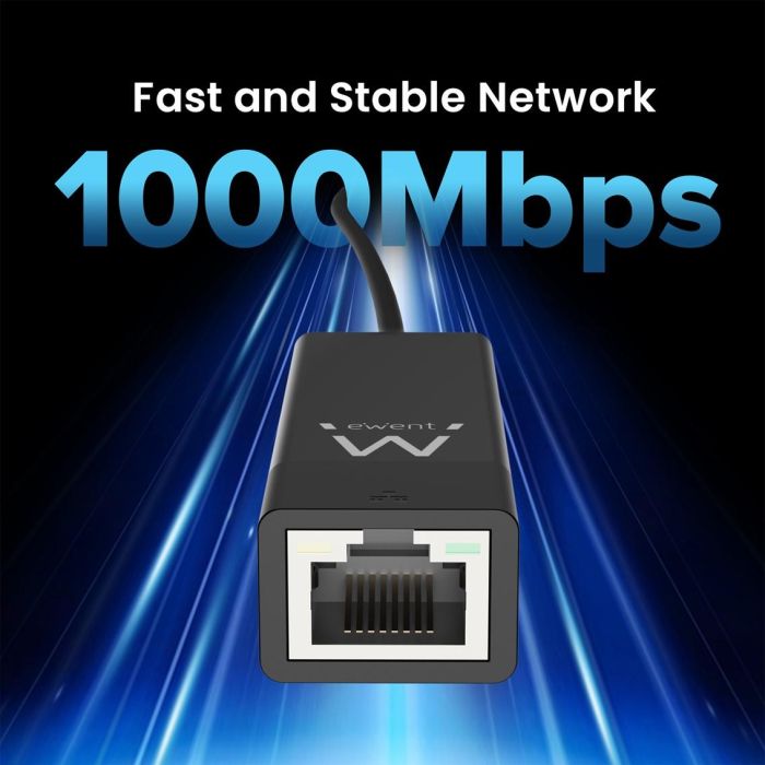 Ewent Adaptador USB 3.2 a RJ45 Gigabit EW1017 - Hasta 1000 Mbps, Conexión LAN para PC/Portátil 2 Ewent Adaptador USB 3.2 a RJ45 Gigabit EW1017 - Hasta 1000 Mbps, Conexión LAN para PC/Portátil 2