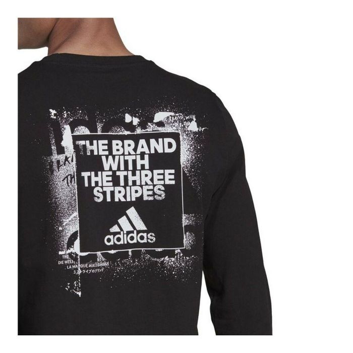 Camiseta de Manga Larga Hombre Adidas Spray Graphic Negro 1 Camiseta de Manga Larga Hombre Adidas Spray Graphic Negro 1