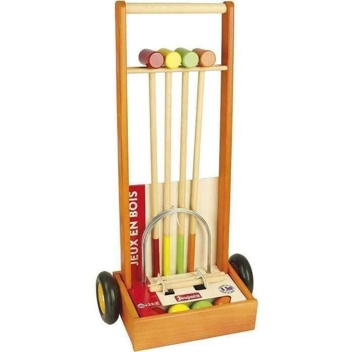 Juego de croquet de madera JEUJURA - 4 jugadores - Carro de madera 2 Juego de croquet de madera JEUJURA - 4 jugadores - Carro de madera 2