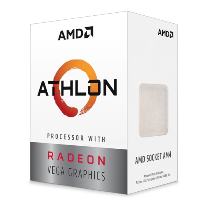AMD Athlon 3000G Procesador AM4 Box 3.5GHz 2 Núcleos 4 Hilos Gráficos Radeon Vega 3