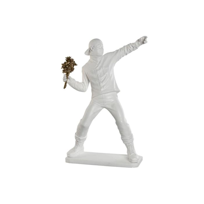 Figura Urban DKD Home Decor Blanco Dorado 24 x 66 x 41 cm Figura Urban DKD Home Decor Blanco Dorado 24 x 66 x 41 cm