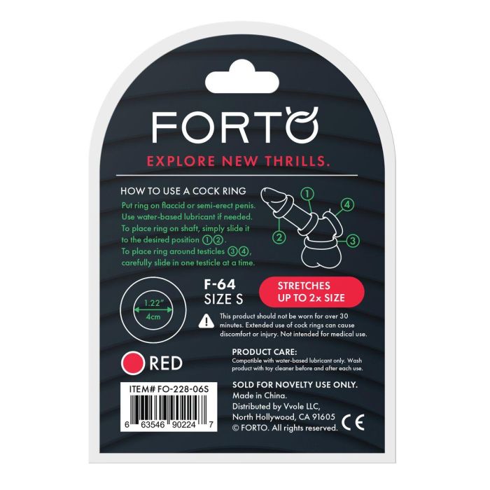 Anillo para el Pene Forto Rojo S Ø 40 mm 2