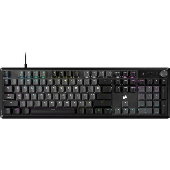 Corsair COR1701162256626 Teclado Mecánico Gaming K70 CORE RGB, Interruptores Lineales Red, Insonorización, Rueda Giratoria, Gris