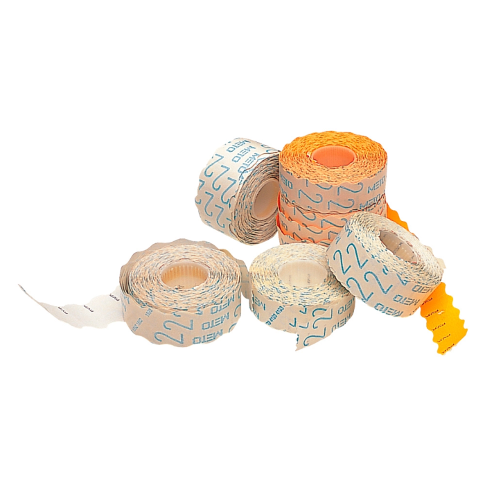 Meto Etiquetas Marcaprecios Adhesivas Onduladas Blancas 32x19 mm 2 Rollos 1000 Etiquetas 1