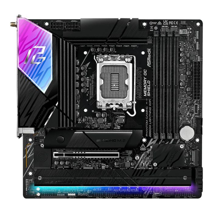 ASRock B860M Lightning WiFi Placa Base Intel LGA 1851 mATX DDR5 HDMI/DP/USB-C Wi-Fi 6E Bluetooth 5.3 2 ASRock B860M Lightning WiFi Placa Base Intel LGA 1851 mATX DDR5 HDMI/DP/USB-C Wi-Fi 6E Bluetooth 5.3 2
