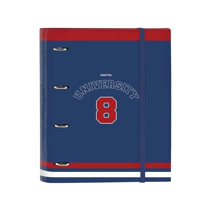 Carpeta de anillas Safta University A4 Rojo Azul marino (27 x 32 x 3.5 cm)
