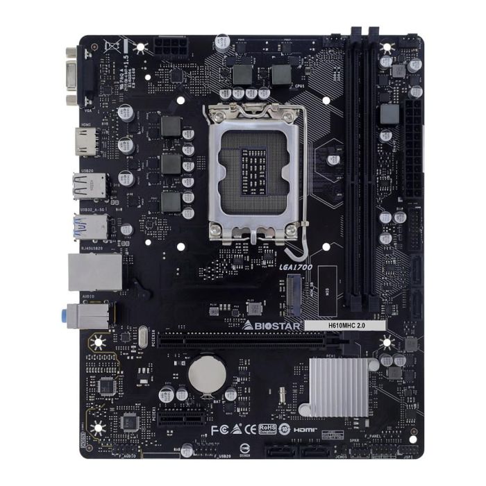 Biostar Placa Base H610MHC 2.0 LGA1700 DDR4 Micro ATX Intel H610 para Procesadores Intel Core de 12ª a 14ª Generación 1
