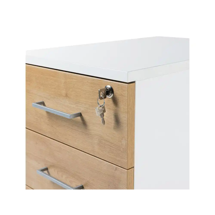 Rocada Cajonera Serie Store con Tres Cajones 60x40x60 cm Acabado Gris/Haya 2