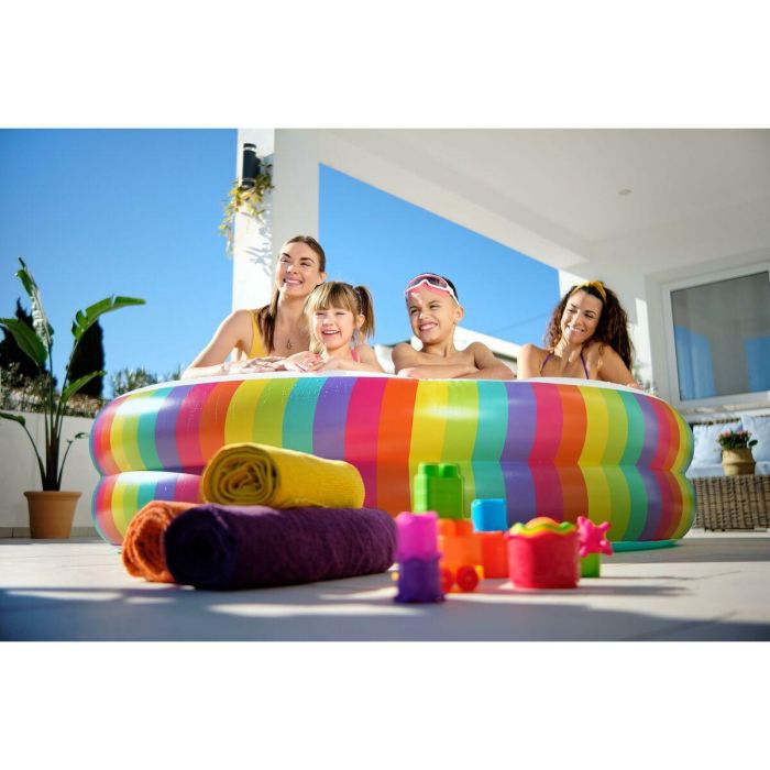 Bestway Piscina Infantil 2 Aros Arcoiris 206x206x51 cm +6 Años Jardin 54443 15