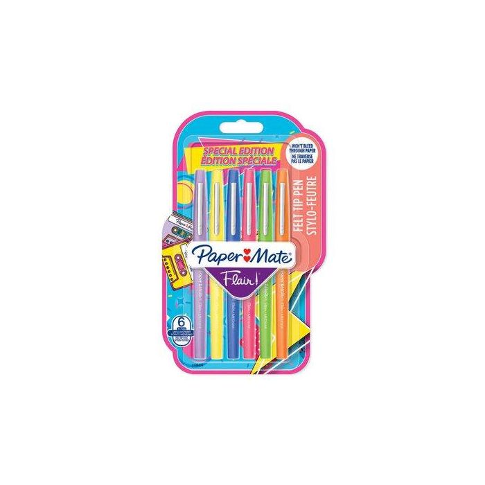 Rotulador Fibra Paper Mate Flair Orig.M (1,1) Retro Blister De 6