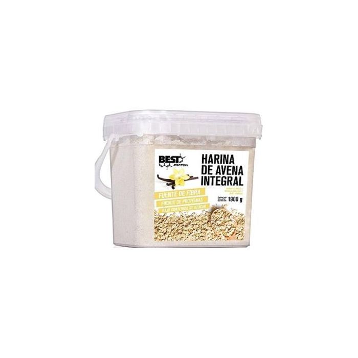BEST PROTEIN Harina de Avena Integral Vainilla 1900g – Fuente de Fibra y Proteínas para Recetas