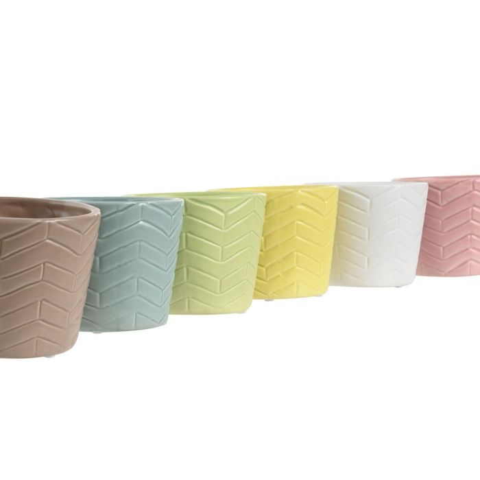 Macetero Home ESPRIT Amarillo Azul Verde Rosa Dolomita 12 x 12 x 10 cm (6 Unidades) 3 Macetero Home ESPRIT Amarillo Azul Verde Rosa Dolomita 12 x 12 x 10 cm (6 Unidades) 3