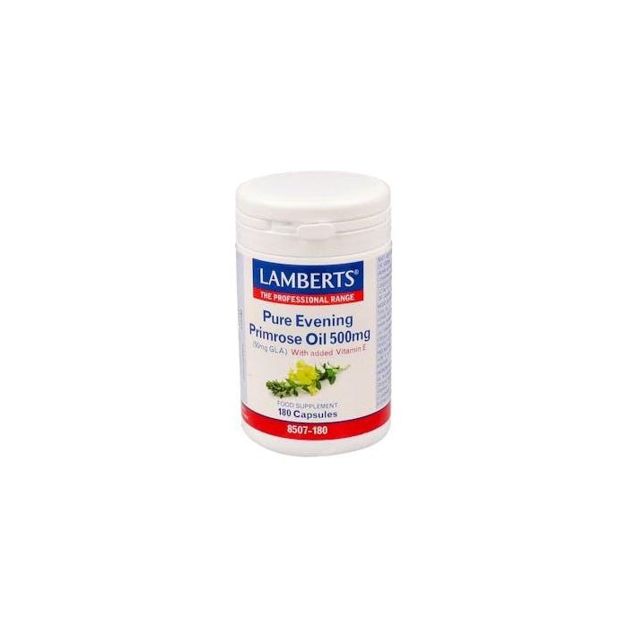 LAMBERTS Aceite de Prímula 500 mg 180 Cápsulas. Regula sistemas y piel. Apto veganos