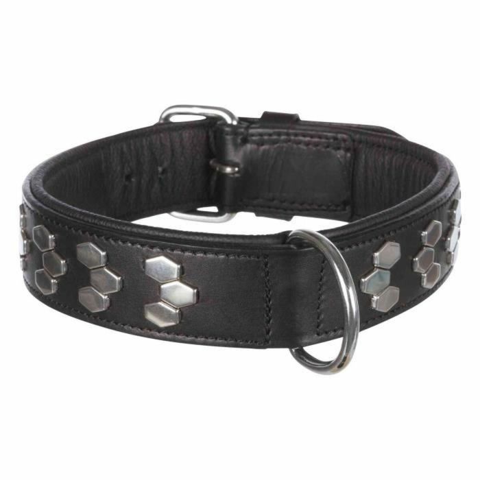 Trixie Cuello activo de piel para perro - Diseño estilizado - Talla L (45-55 cm) - Negro