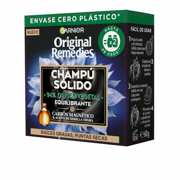 Garnier Original Remedies Champú Sólido Equilibrante Carbón Magnético