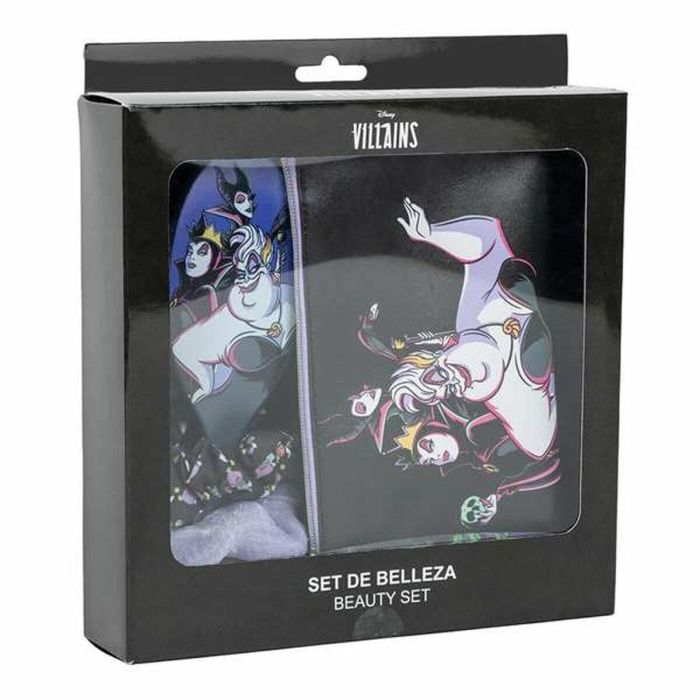 Disney Villanas Set de Belleza con Neceser, Cepillo y Gomas para el Pelo para Niñas +3 Años - Medidas: 20x21.6x4cm