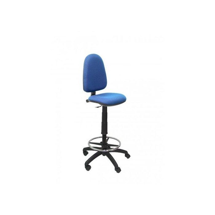 Taburete Piqueras Y Crespo Ayna Ergonomico Mecanismo De Contacto Permanente Regulable En Altura Y Aro Reposapies Asiento Y Respaldo Tapizados Bali Azulmarino