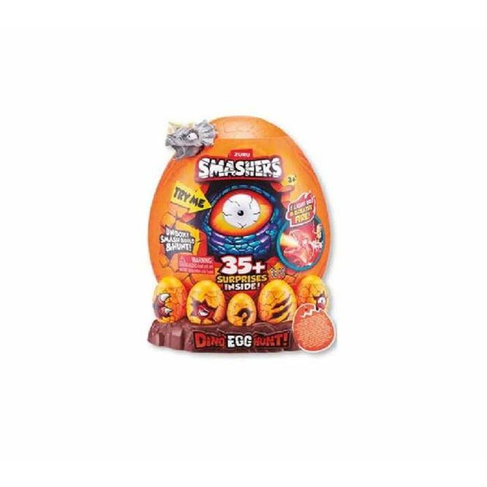 Zuru Smashers Huevo Dinosaurio con Figuras y 35 Sorpresas, Efecto Vapor, Luces y Sonidos para Niños 3+ Años