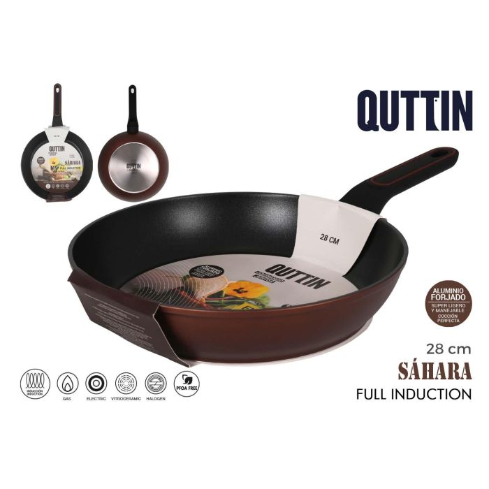 Quttin Sartén de Aluminio Forjado de 28 cm, con Mango Soft Touch, serie Full Saha, espesor 3.0 mm (6 Unidades) Quttin Sartén de Aluminio Forjado de 28 cm, con Mango Soft Touch, serie Full Saha, espesor 3.0 mm (6 Unidades)