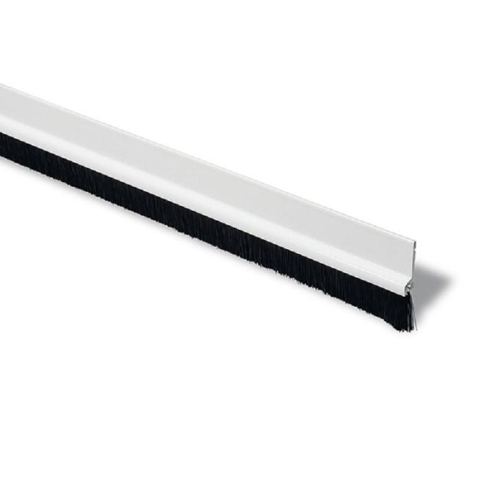 Brinox B82700D Burlete Adhesivo de Aluminio con Pelo para Sobreponer, 100 cm, Blanco
