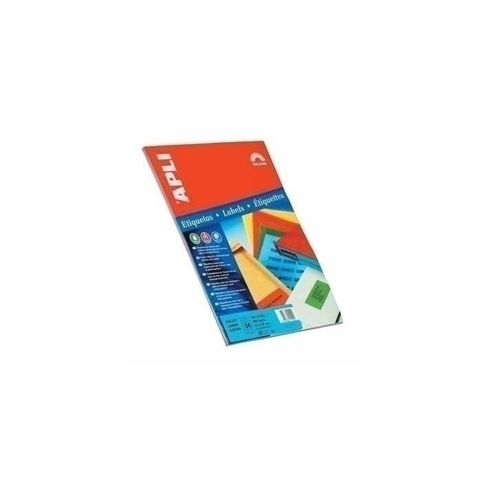 Apli 1600 Etiquetas autoadhesivas Azul A4 210x297mm, 20 unidades