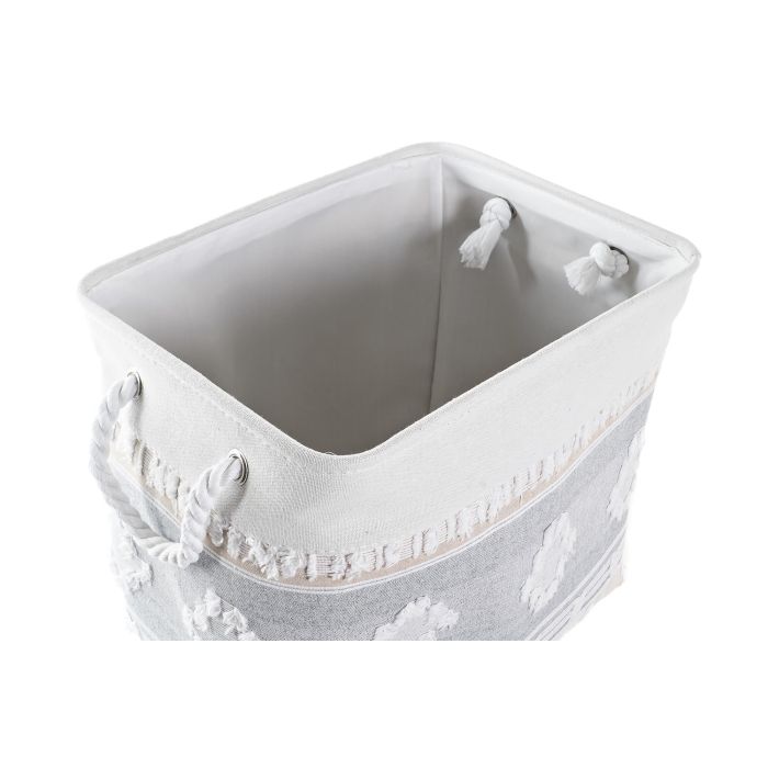 Cesta Boho DKD Home Decor Gris Blanco 35 x 40 x 45 cm Set de 2 3 Cesta Boho DKD Home Decor Gris Blanco 35 x 40 x 45 cm Set de 2 3