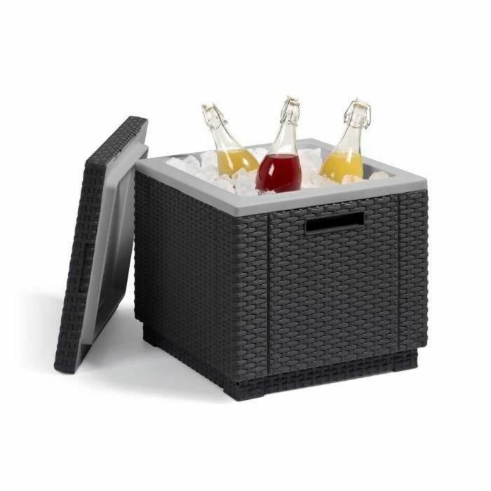 ALLIBERT Keter Mesa de Centro Arcón con Aislamiento Térmico Exterior de Resina Tejida Gris 12